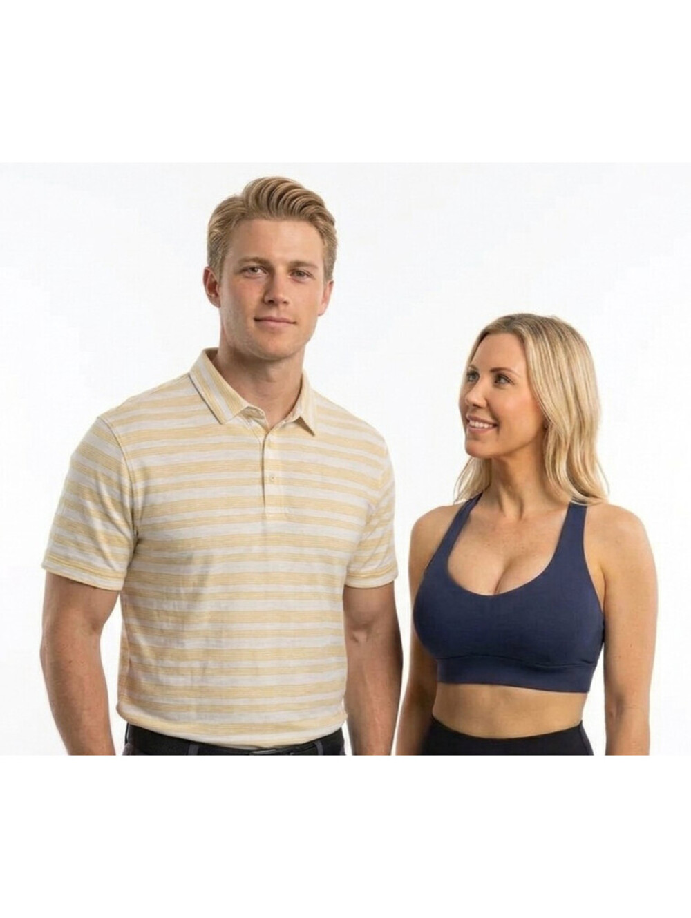 NEW Linksoul Shirt Men's 2XL Yellow Striped Polo Golf Tempus Fugit Cotton NWT